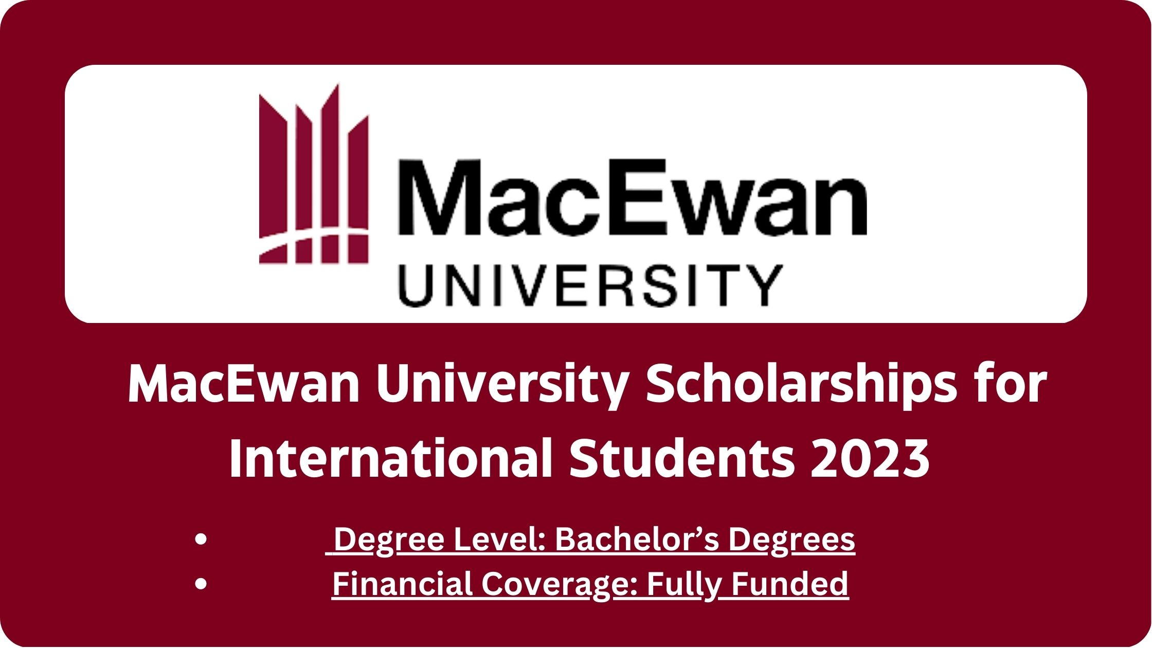MacEwan University Scholarships for International Students 2023