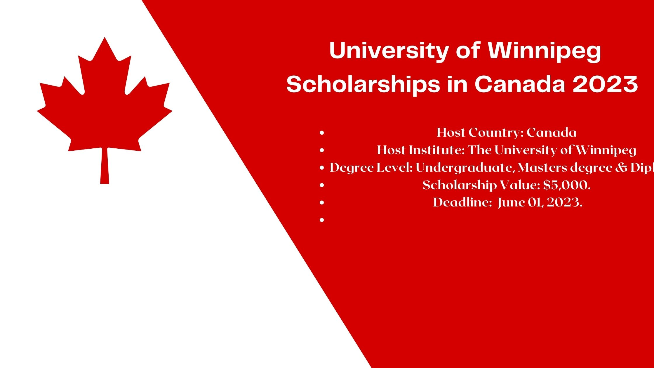 University of Winnipeg Scholarships in Canada 2023
